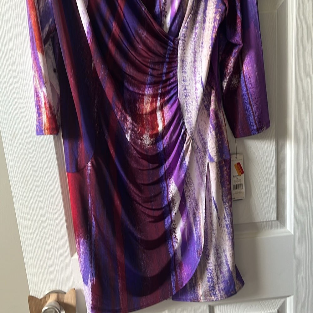 NWT Dana Buchman Faux Wrap Dress - Picture 4 of 5